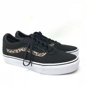 vans ward platform sneaker leopard